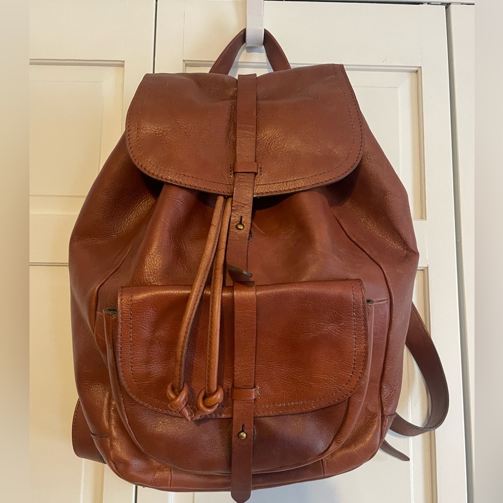 Madewell Transport Rucksack, brown leather